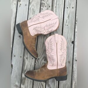 Ariat Heritage Stockman Cowboy Boots Brown Pink Size 9.5 Women’s
